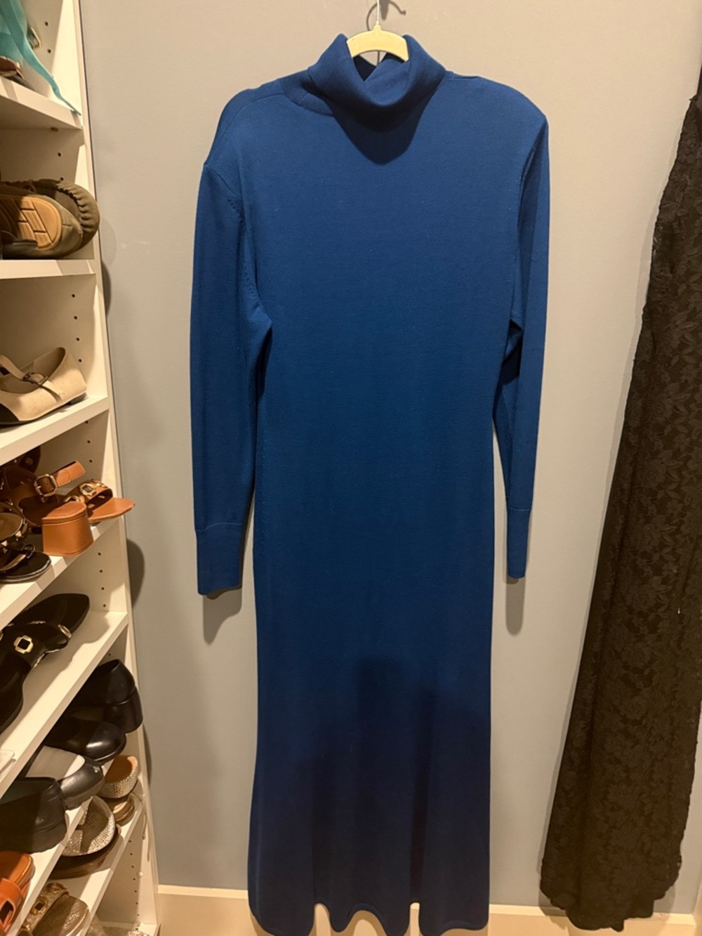 COS Royal Blue Turtleneck Long-Sleeve Maxi Dress